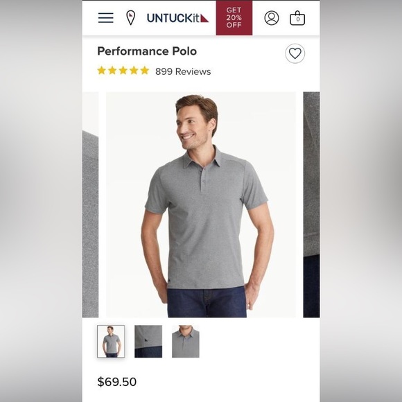 UNTUCKit Gray Performance Polo - Picture 5 of 5